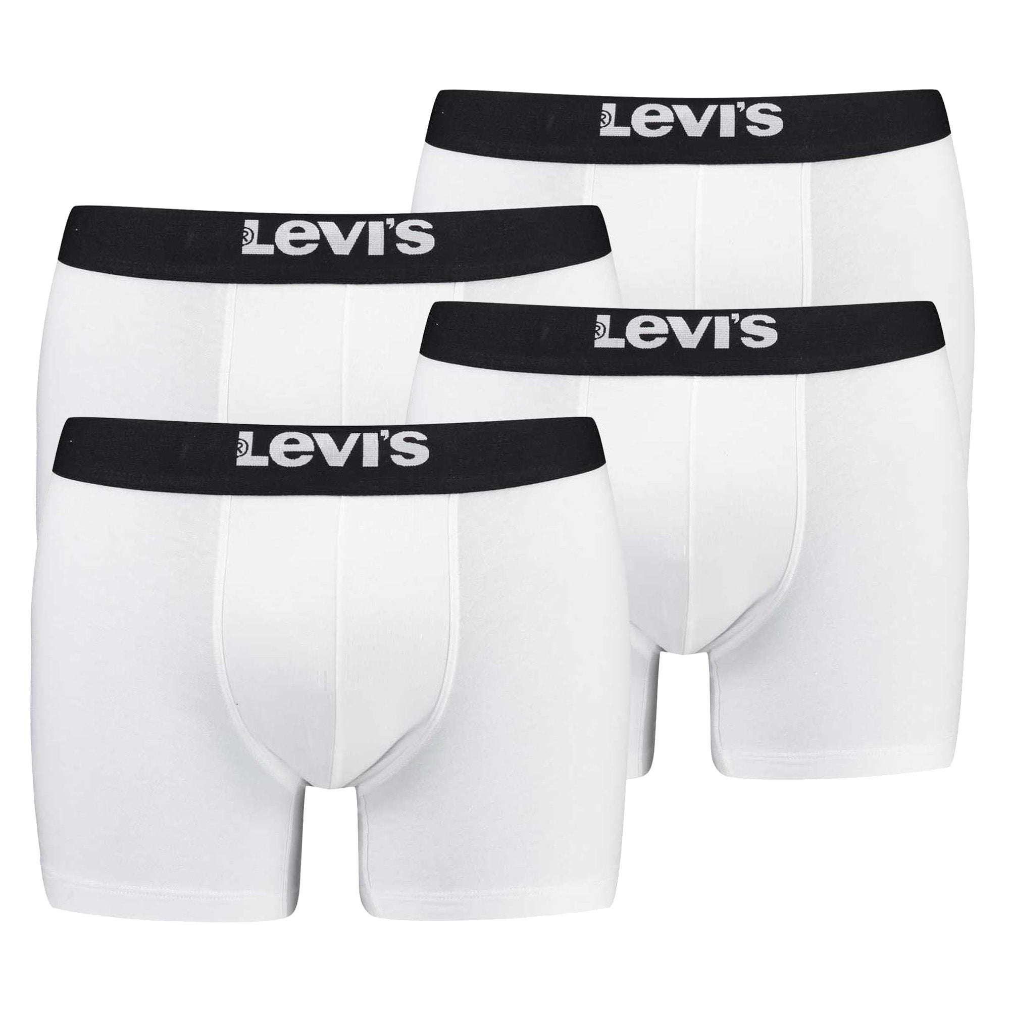 Levi's Herren Boxershorts, 4er Pack - Solid Basic Boxer Brief Organic, Logobund