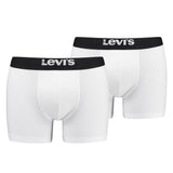 Levi's Herren Boxershorts, 2er Pack - Solid Basic Boxer Brief Organic, Logobund