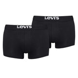 Levi's Herren Boxershorts, 2er Pack - Solid Basic Trunk Organic, Logobund