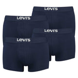 Levi's Herren Boxershorts, 4er Pack - Solid Basic Trunk Organic, Logobund