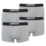 Levi's Herren Boxershorts, 4er Pack - Solid Basic Trunk Organic, Logobund