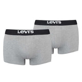 Levi's Herren Boxershorts, 2er Pack - Solid Basic Trunk Organic, Logobund