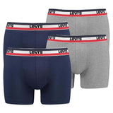 Levi's Herren Boxershorts, 4er Pack - Sportswear Boxer Brief Organic, Logobund