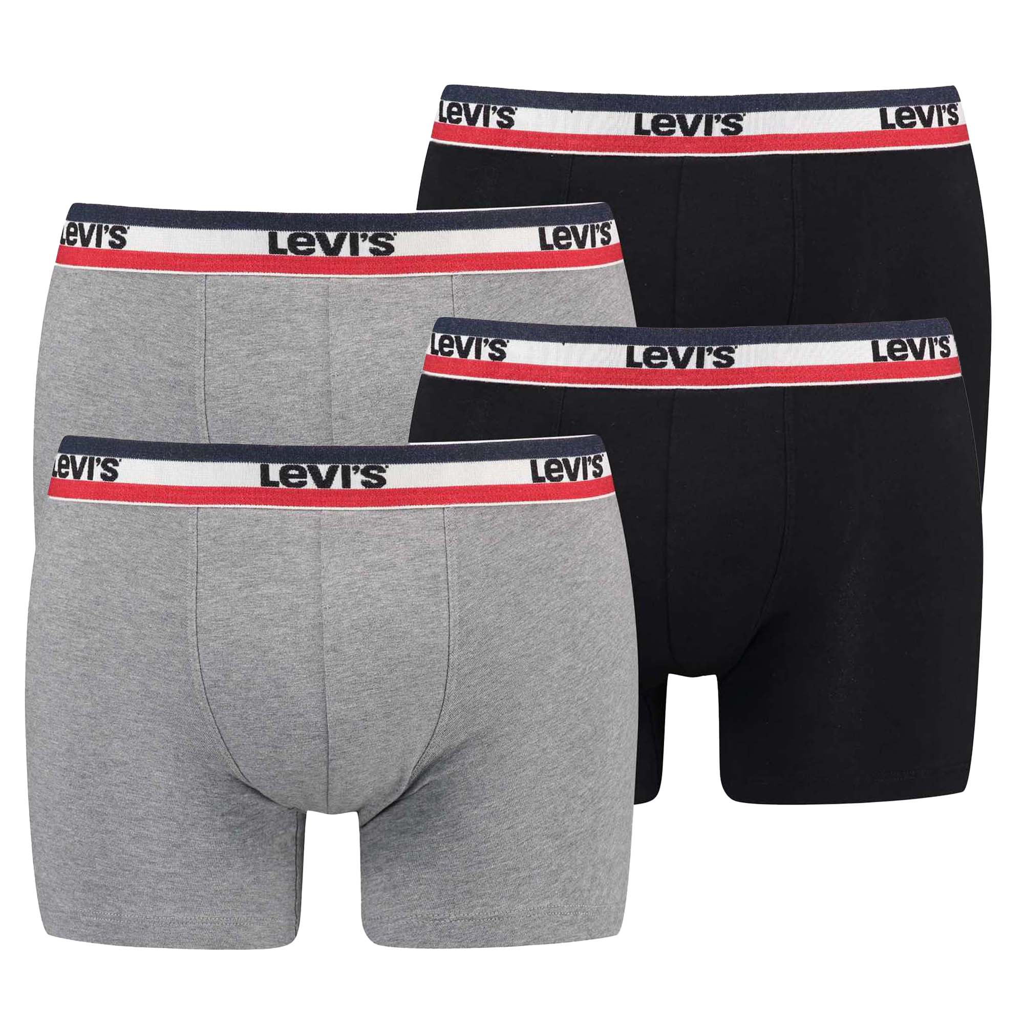 Levi's Herren Boxershorts, 4er Pack - Sportswear Boxer Brief Organic, Logobund