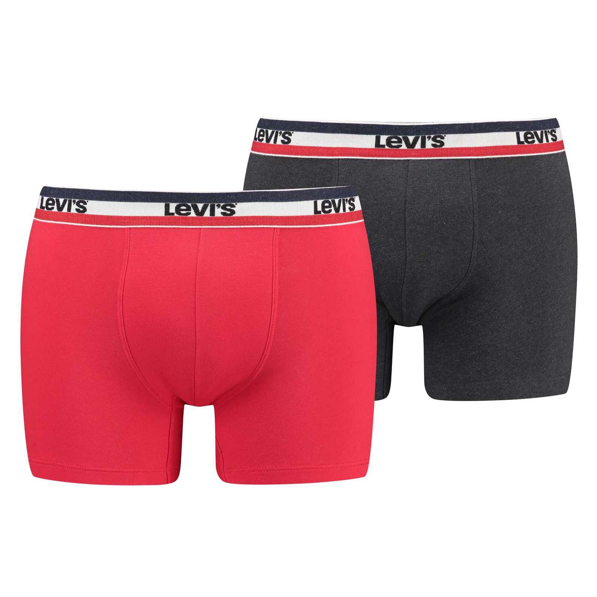 Levi's Men's Sportswear Boxer Brief Organic, Pack of 2, Boxer Shorts, Logo Waistband