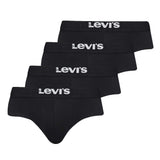 Levi's Herren Slips, 4er Pack - Solid Basic Brief Organic ECOM