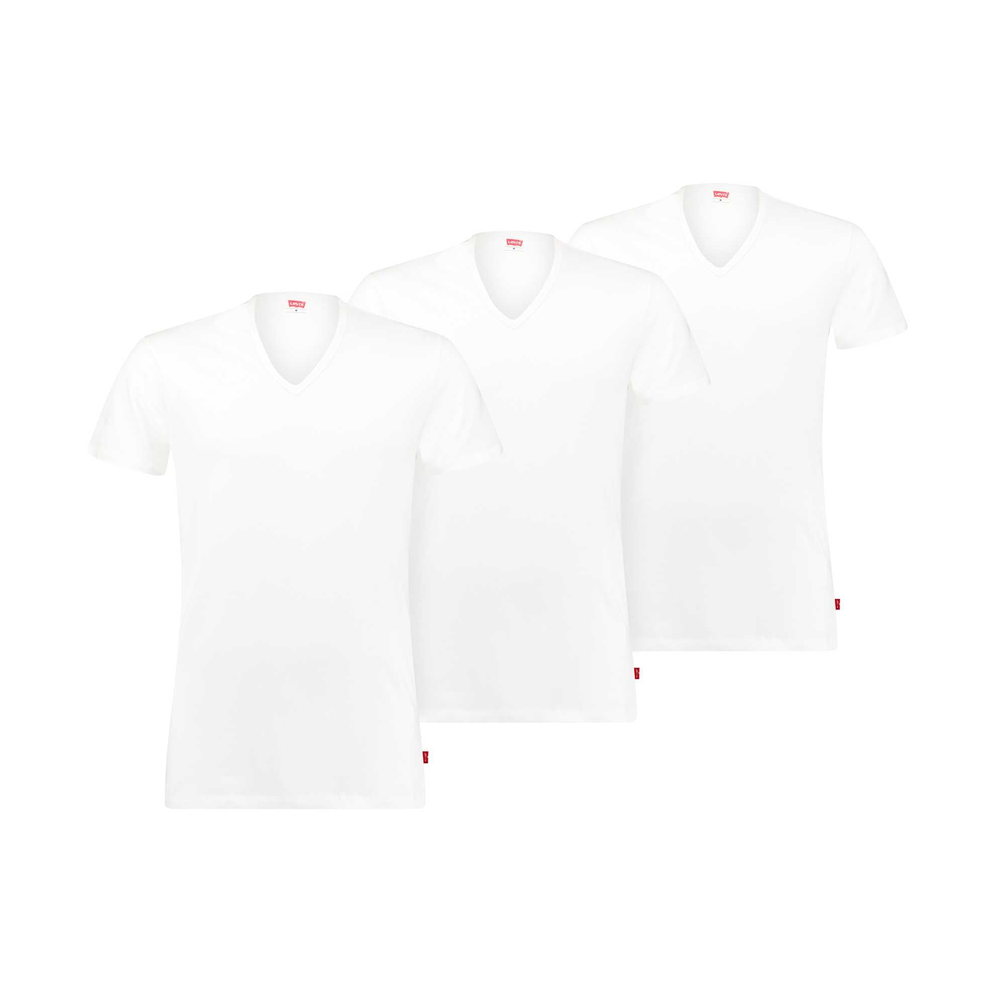 Levi's Herren T-Shirts, 3er Pack - ECOM, V-Ausschnitt, Kurzarm, einfarbig