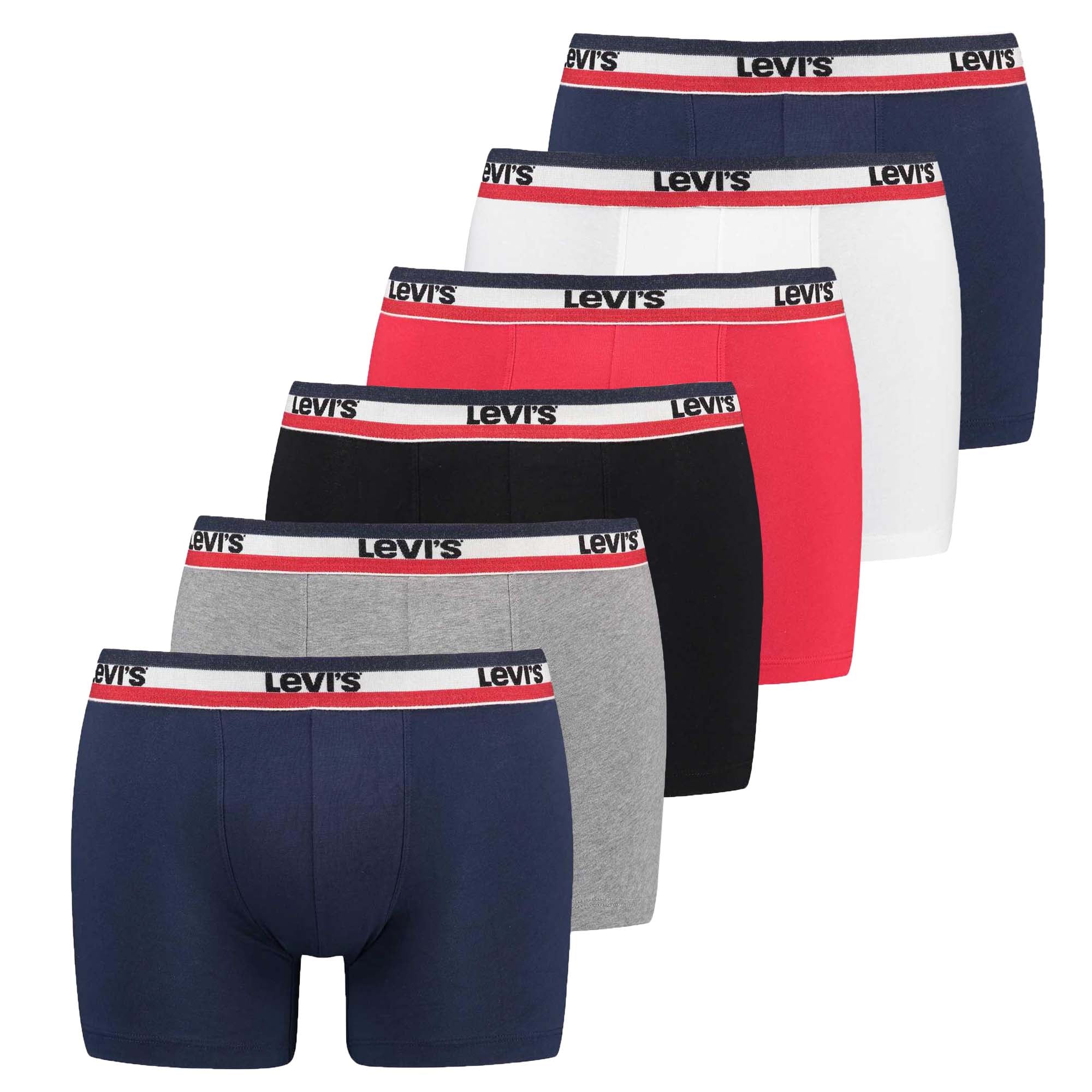 Levi's Herren Boxer - Sportswear Boxer Brief, ECOM, Cotton Stretch, 6er Pack