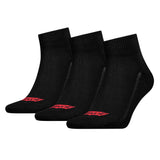 Levi's Unisex Quarter-Socken, 3er Pack- Mid Cut Batwing Logo, Recycled Cotton 3P, einfarbig