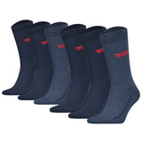 Levi's Men's Socks 6 Pack- Regular Cut Batwing, ECOM, Logo, Solid Colour