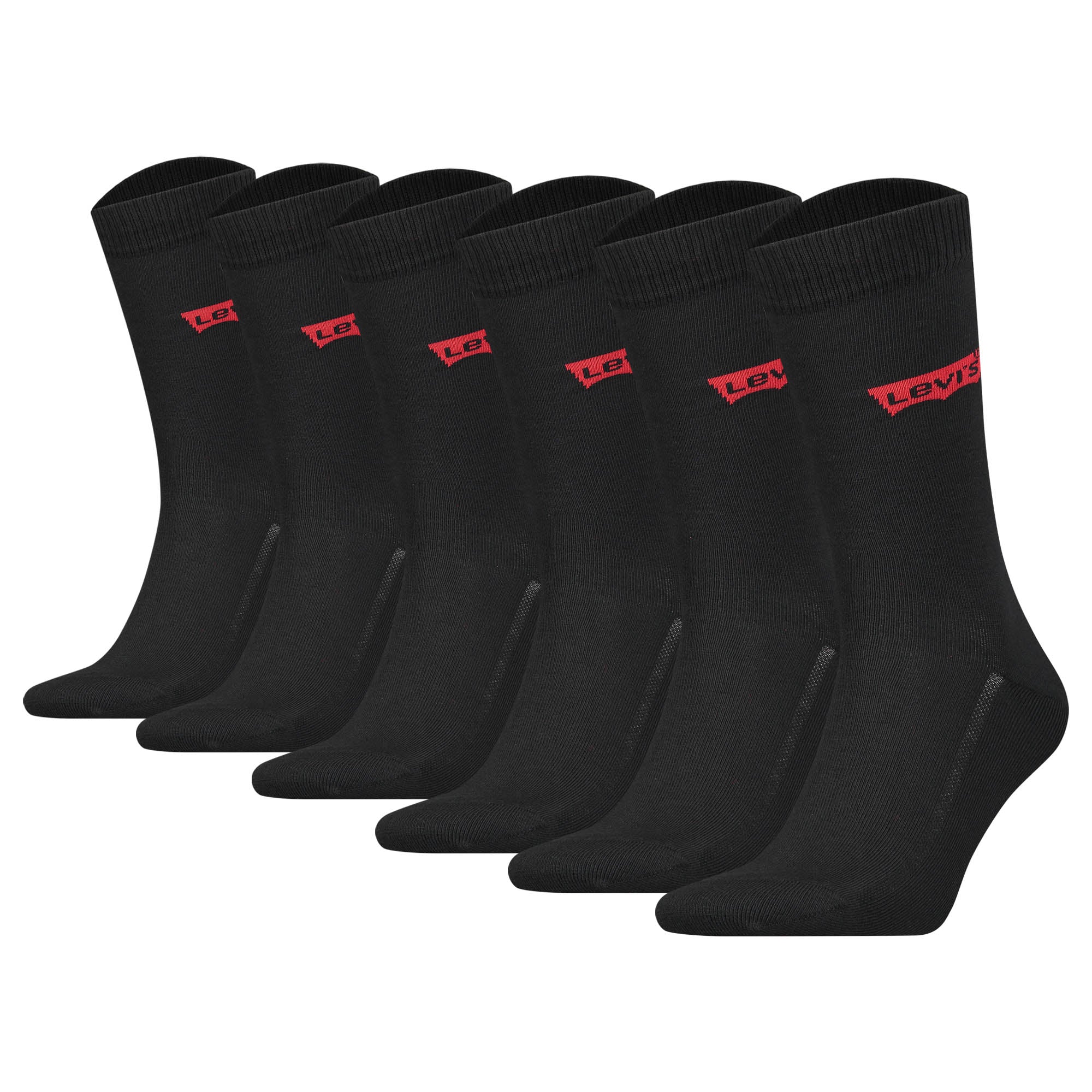 Levi's Herren Socken 6er Pack - Regular Cut Batwing, ECOM, Logo, einfarbig