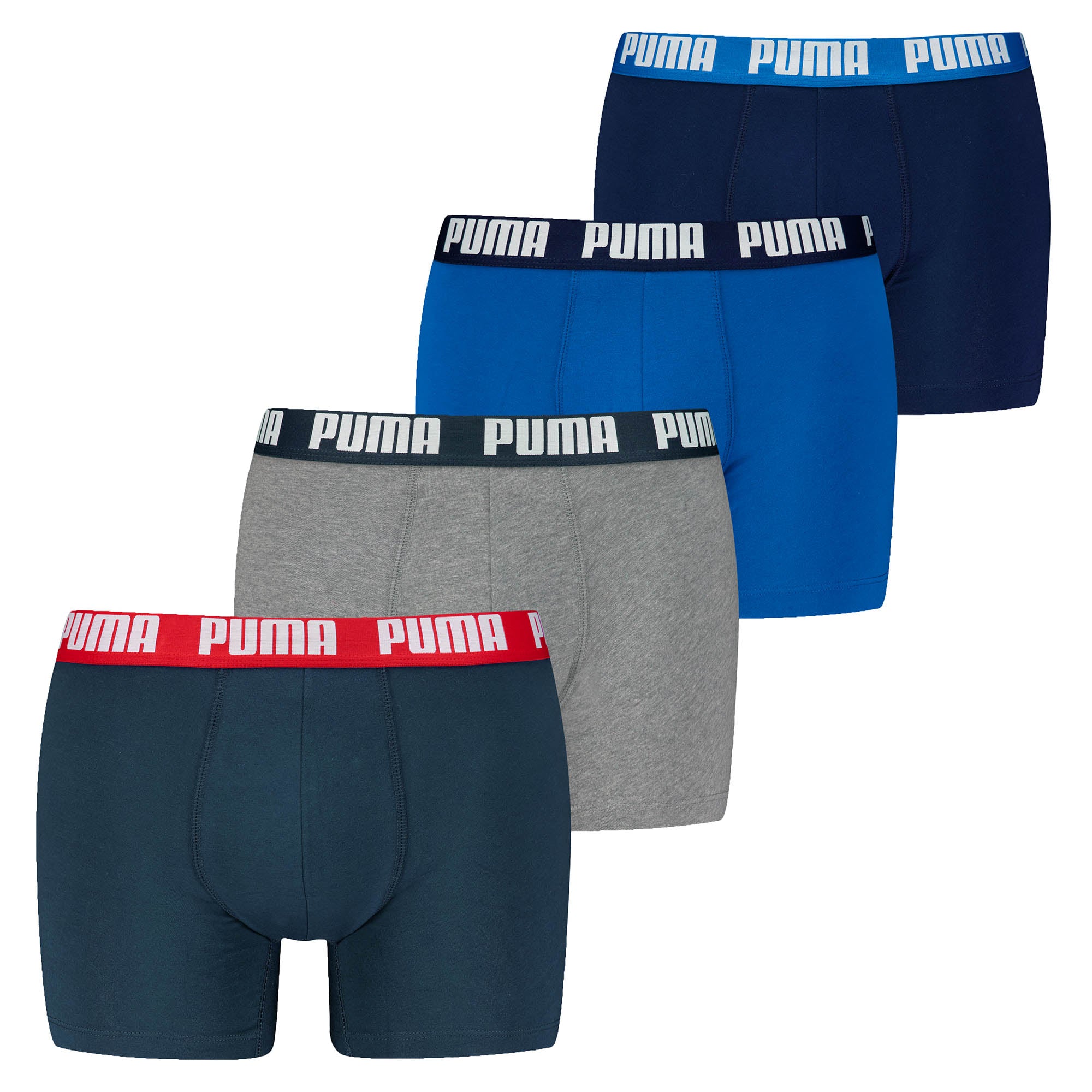 PUMA Men's Boxer Shorts, Pack of 4 - Basic Boxer ECOM, Cotton Stretch, Everyday