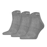 PUMA Unisex Quartersocken, 3er Pack - Cushioned Quarter 3P, Logo, einfarbig