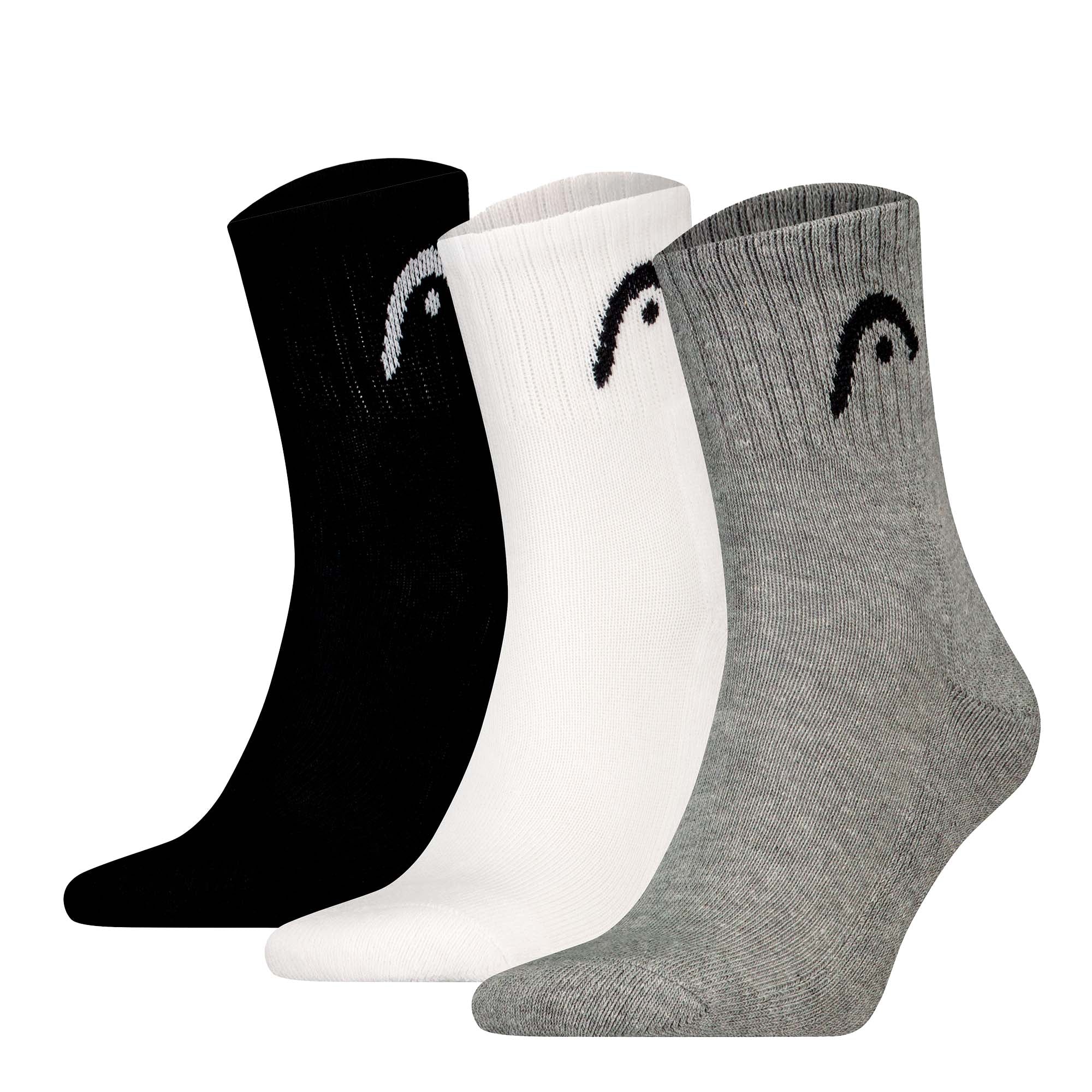HEAD Unisex Socken, 3er Pack -  All Sports Training Short Crew, Sportsocken, Logo, einfarbig