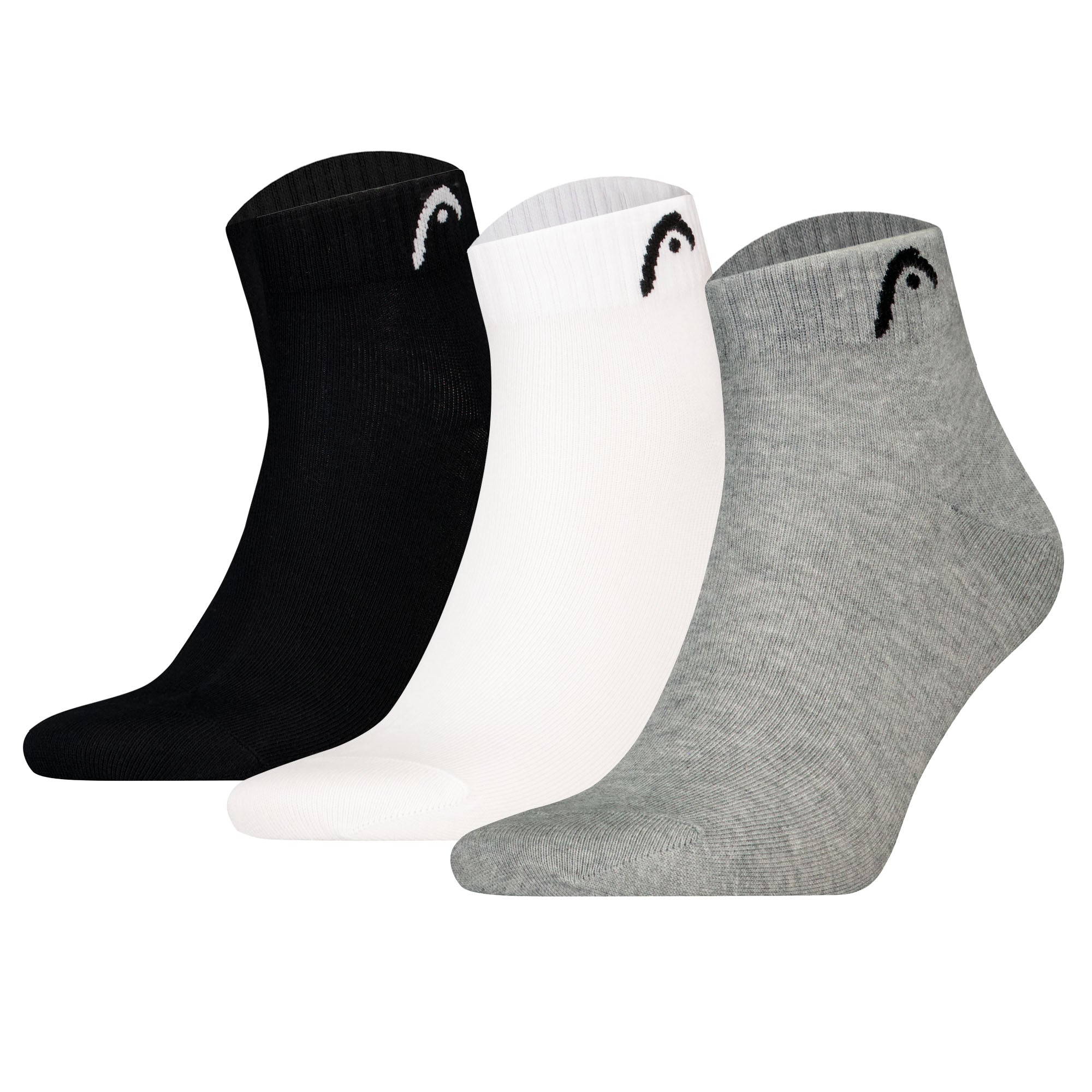 HEAD Unisex Quarter Socken, 3er Pack - All Sports Training Quarter 3P, Logo, einfarbig