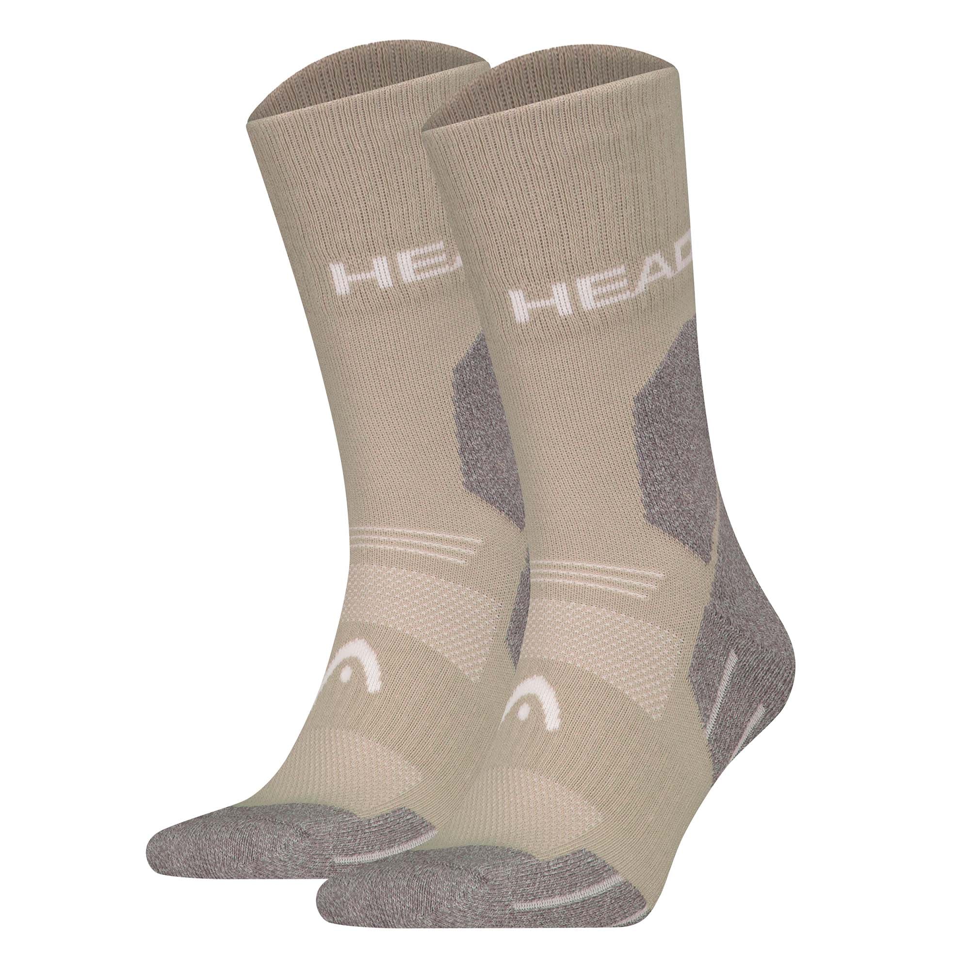 HEAD Unisex Wandersocken, 2er Pack - Hiking All Climates Crew, Sportsocken, Logo