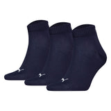 PUMA Unisex Quartersocken, 3er Pack - Quarter Plain 3P, Logo, einfarbig
