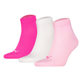 PUMA Unisex Quartersocken, 3er Pack - Quarter Plain 3P, Logo, einfarbig