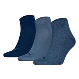 PUMA Unisex Quartersocken, 3er Pack - Quarter Plain 3P, Logo, einfarbig
