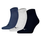 PUMA Unisex Quartersocken, 3er Pack - Quarter Plain 3P, Logo, einfarbig