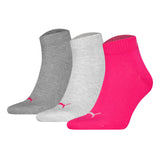 PUMA Unisex Quartersocken, 3er Pack - Quarter Plain 3P, Logo, einfarbig