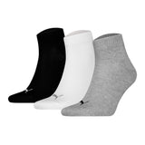 PUMA Unisex Quartersocken, 3er Pack - Quarter Plain 3P, Logo, einfarbig