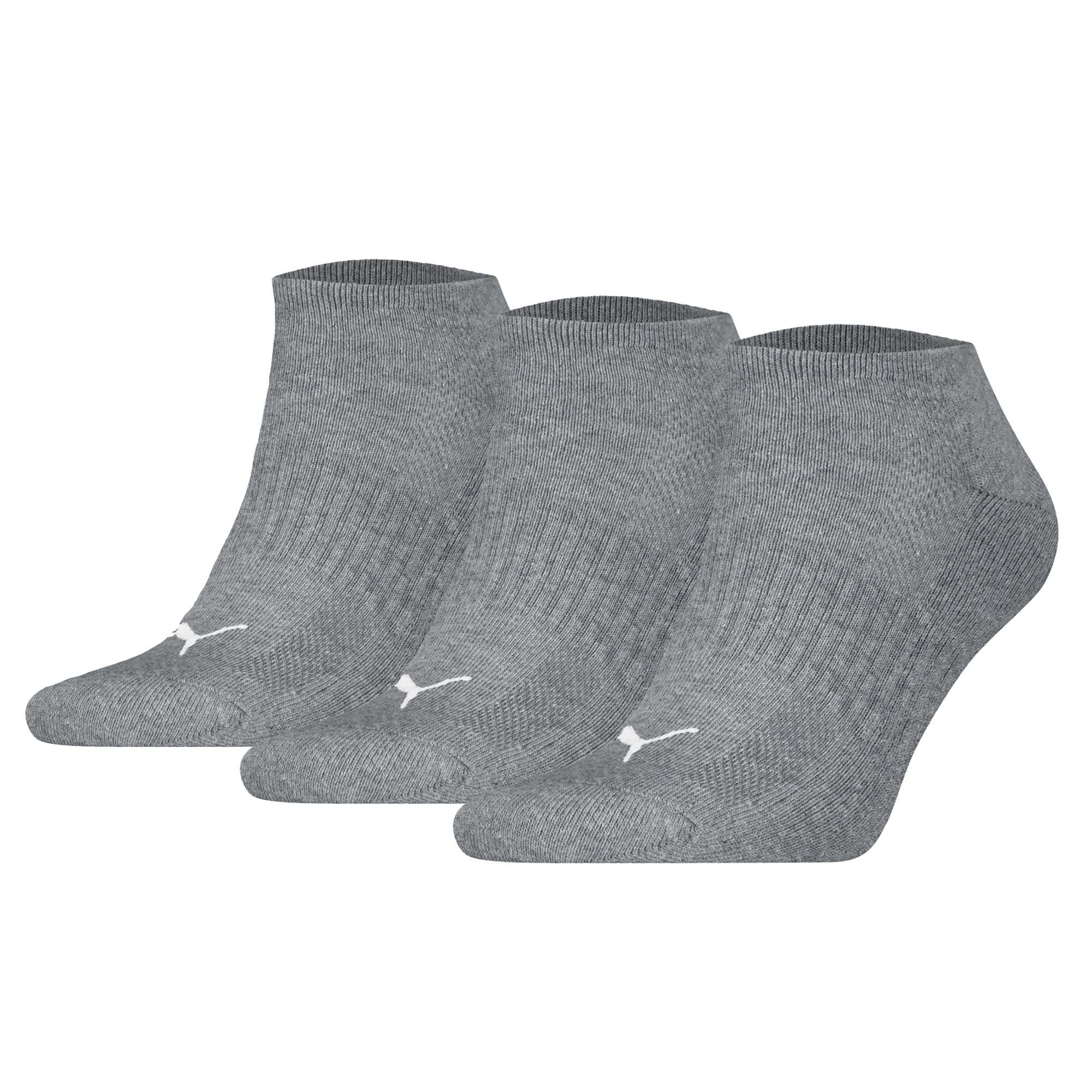 PUMA Unisex Sneakersocken, 3er Pack - Cushioned Sneaker 3P, Logo, einfarbig