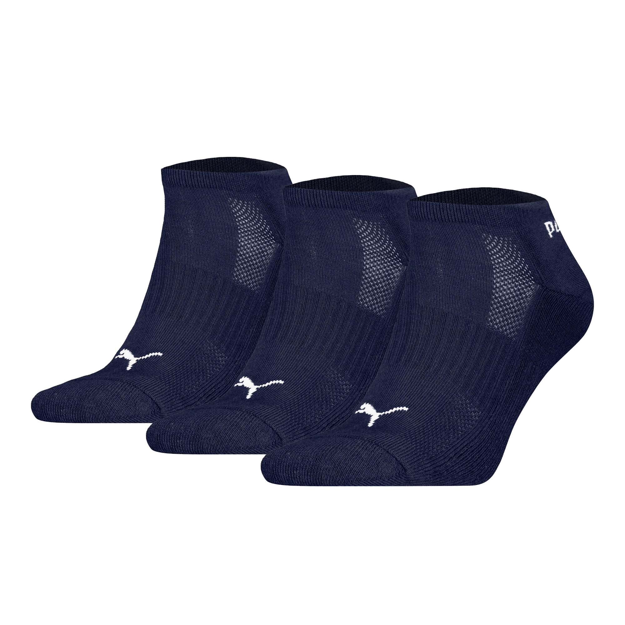 PUMA Unisex Sneakersocken, 3er Pack - Cushioned Sneaker 3P, Logo, einfarbig