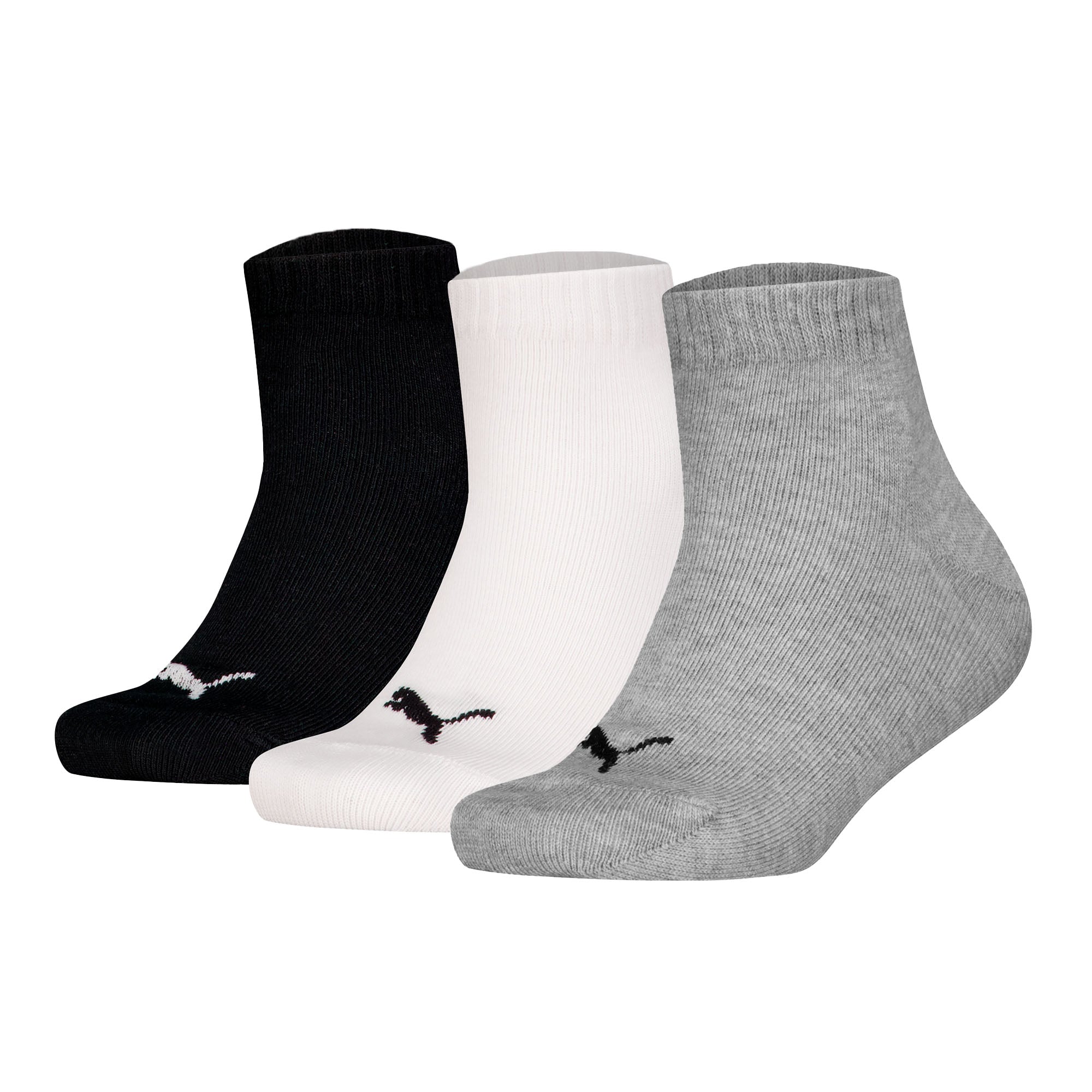 PUMA Kinder Quarter Socken, 3er Pack - Plain Quarter 3P, Logos, einfarbig