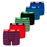 PUMA Jungen Boxer Shorts, 6er Pack - Everyday Striped Boxers ECOM 6P, Cotton Stretch, Streifen