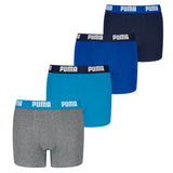 PUMA Jungen Boxer Shorts, 4er Pack - Everyday Basic Boxers ECOM 4P, Baumwollmischung, Logo