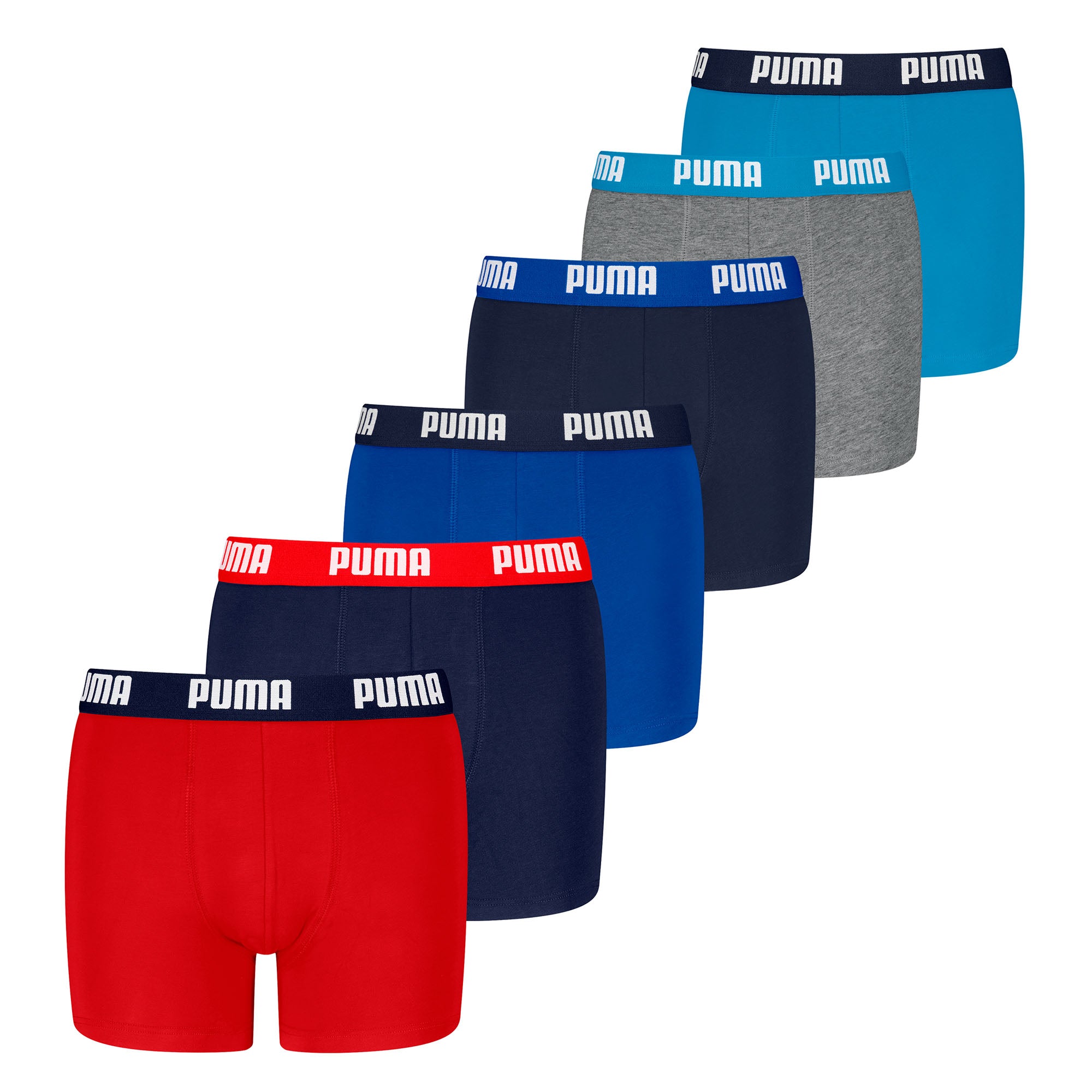 PUMA Jungen Boxer Shorts, 6er Pack - Everyday Basic Boxers ECOM 6P, Cotton Stretch