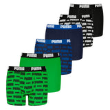 PUMA Jungen Boxer Shorts, 6er Pack - Everyday Logo Print Boxers ECOM 6P, Cotton Stretch