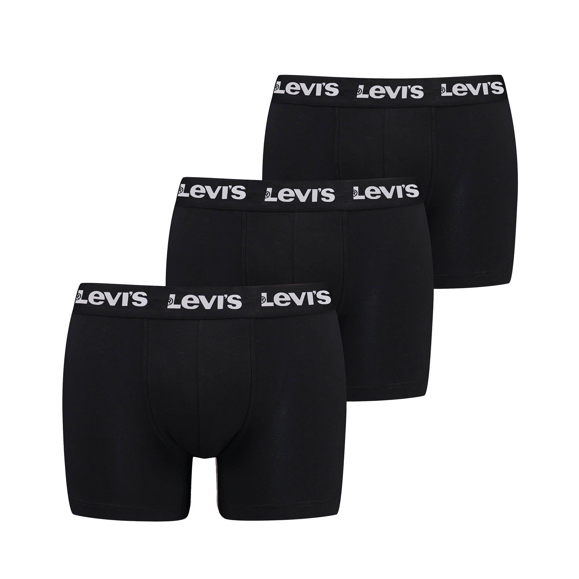 Levi's Herren Boxershorts, 3er Pack - Repeat Logo Boxer Brief 3P, Logobund, Baumwoll-Stretch, einfarbig