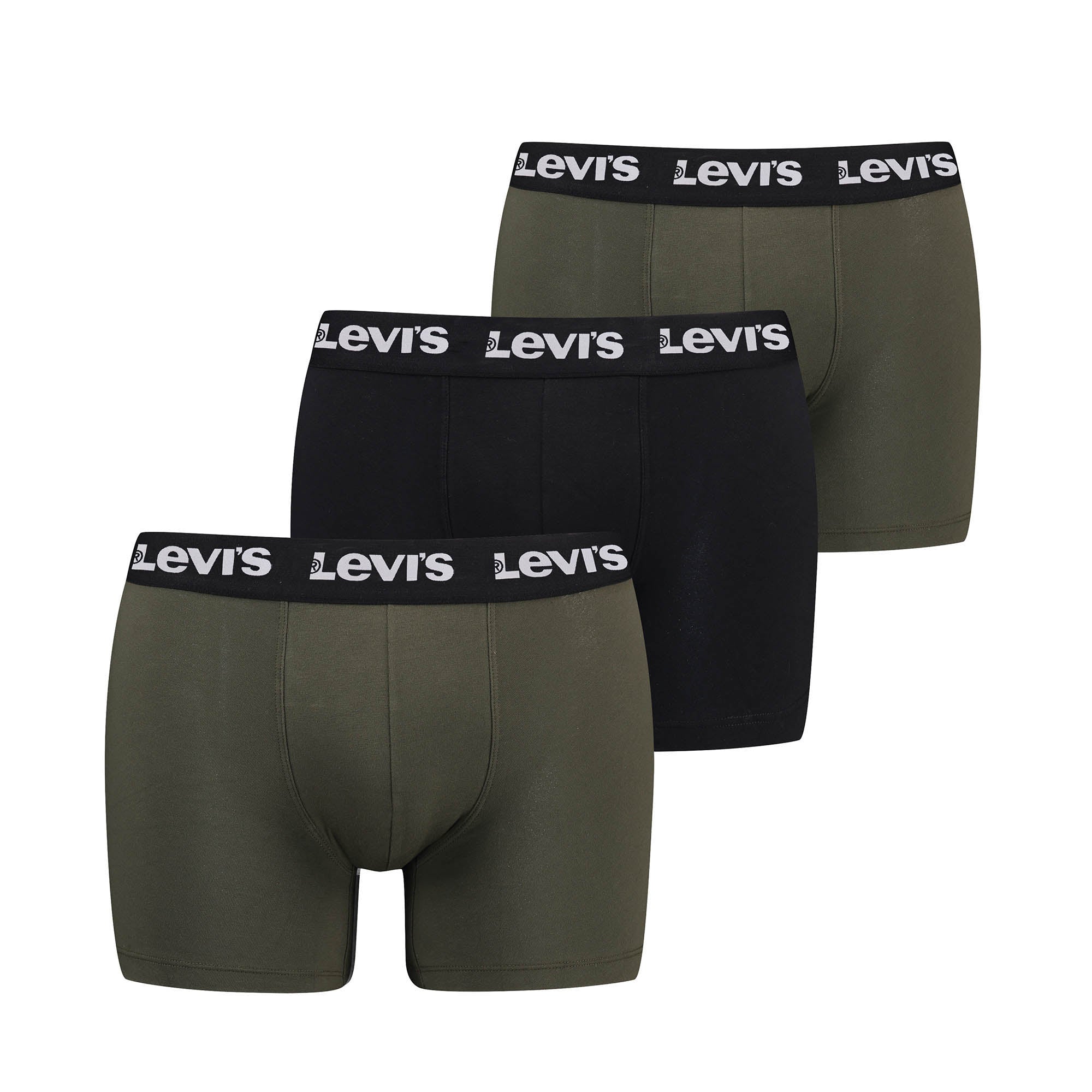 Levi's Herren Boxershorts, 3er Pack - Repeat Logo Boxer Brief 3P, Logobund, Baumwoll-Stretch, einfarbig