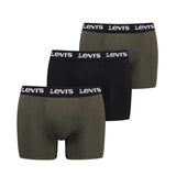 Levi's Herren Boxershorts, 3er Pack - Repeat Logo Boxer Brief 3P, Logobund, Baumwoll-Stretch, einfarbig