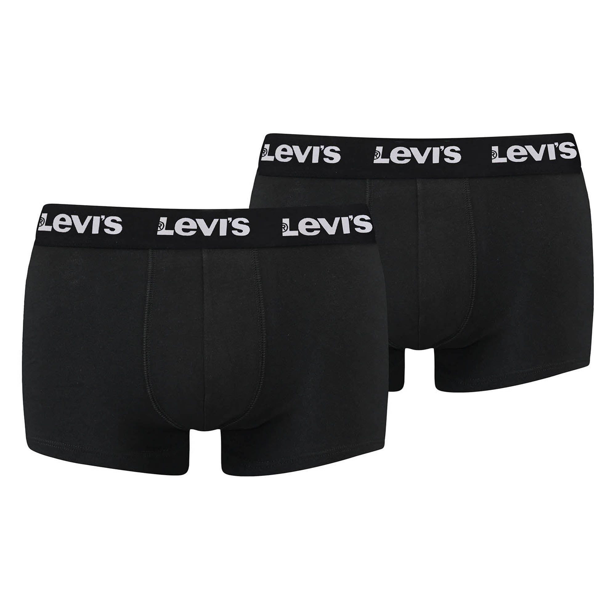 Levi's Herren Boxershorts, 2er Pack - Logo Trunk 2P, Logobund, Baumwoll-Stretch, einfarbig