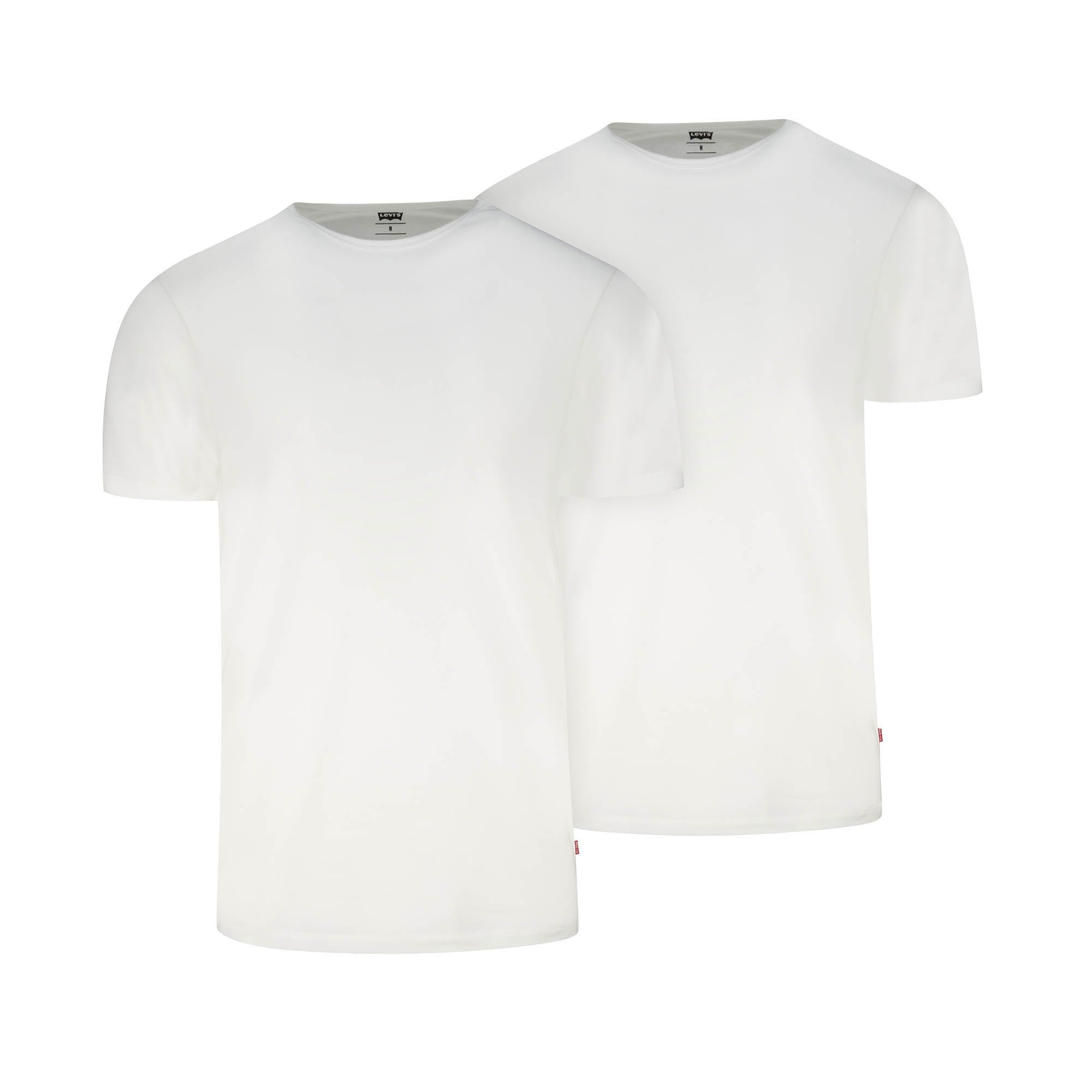 Levi's Herren T-Shirts, 2er Pack - Solid Crew 2P, Rundhals, Cotton Stretch