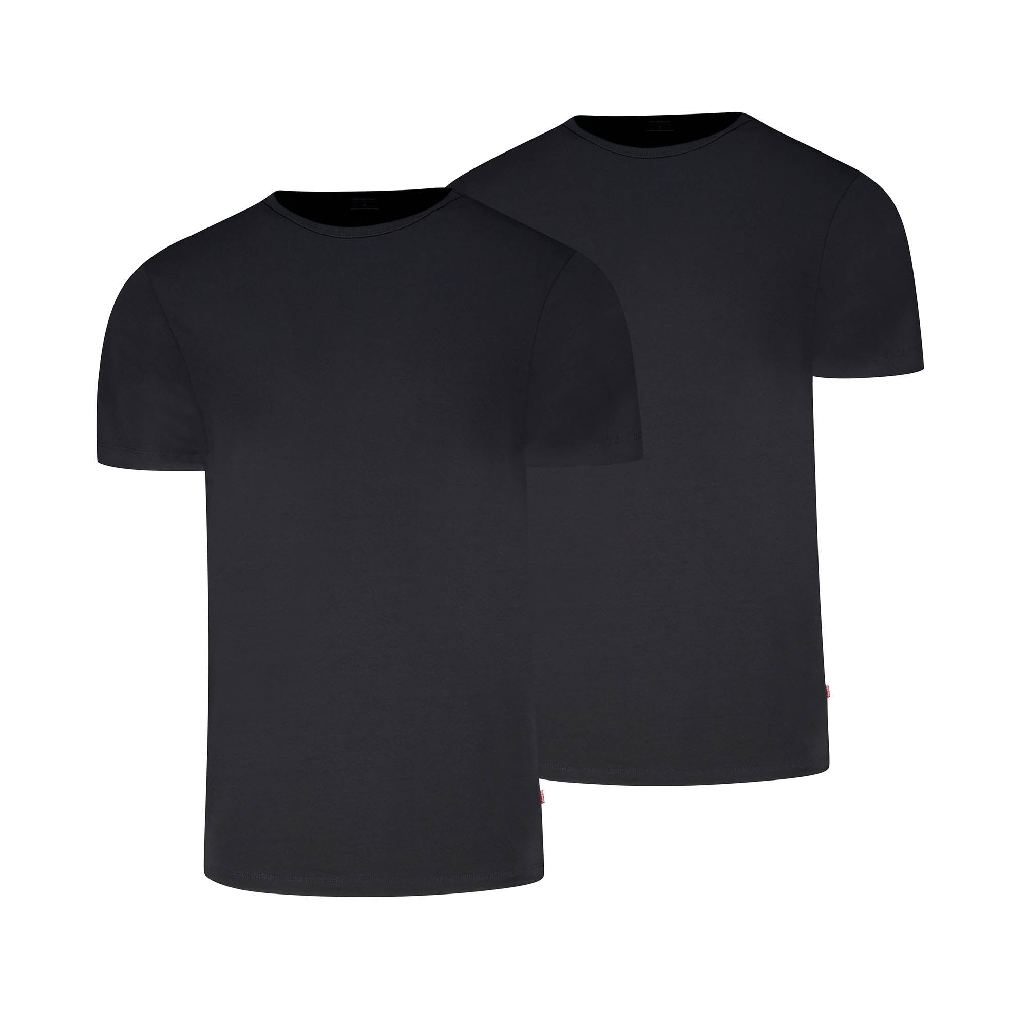 Levi's Herren T-Shirts, 2er Pack - Solid Crew 2P, Rundhals, Cotton Stretch