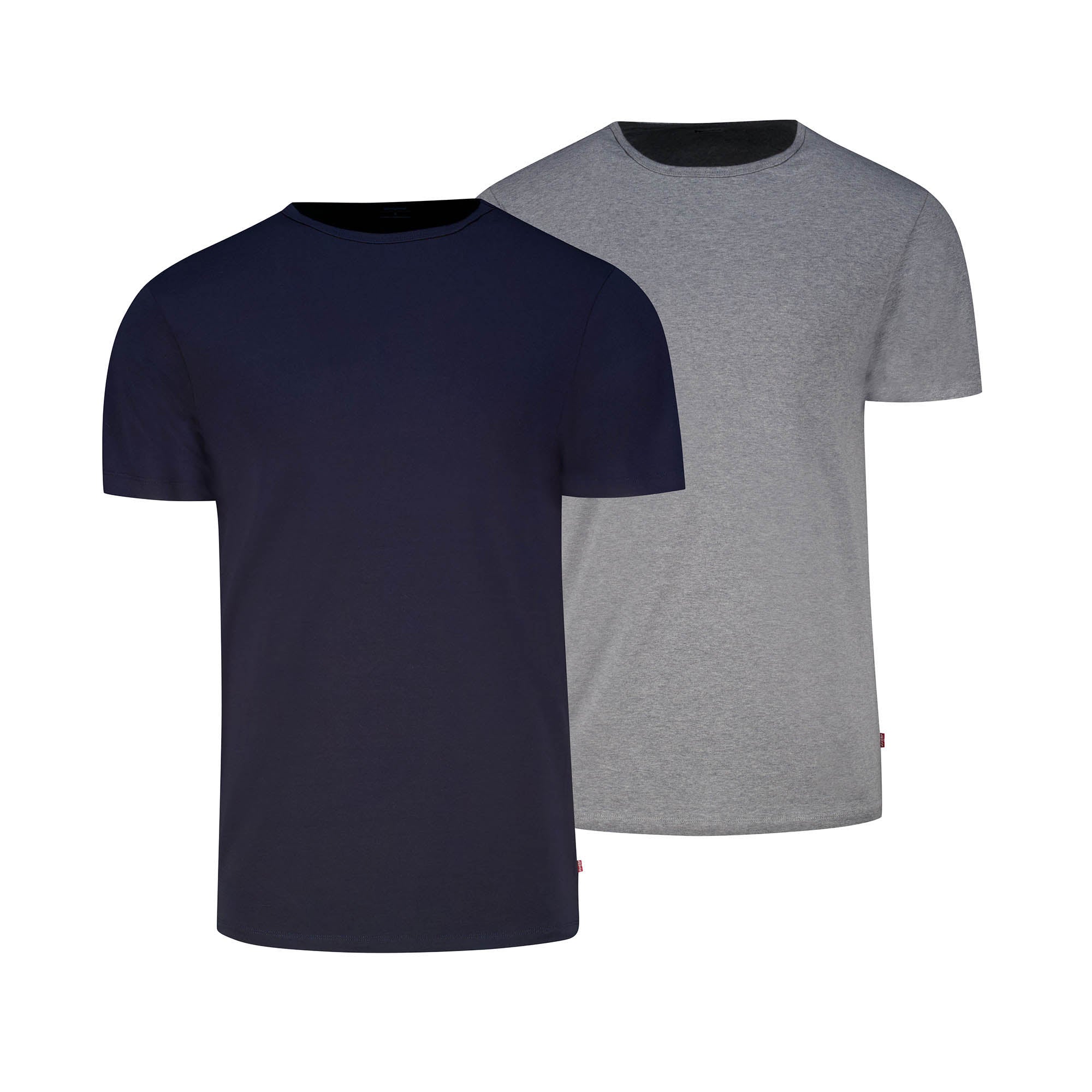 Levi's Herren T-Shirts, 2er Pack - Solid Crew 2P, Rundhals, Cotton Stretch