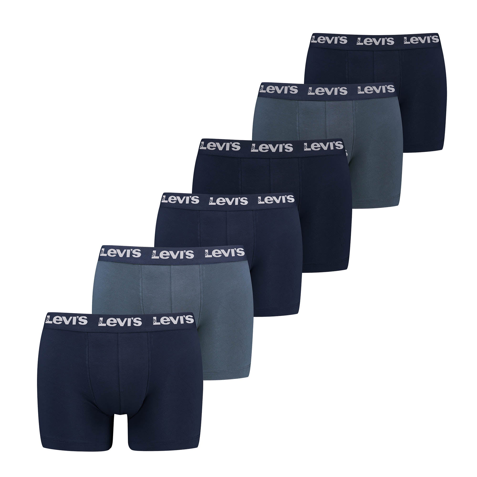 Levi's Herren Boxer-Shorts, 6er Pack -  Logo Boxer Brief 6P, Cotton Stretch, ECOM