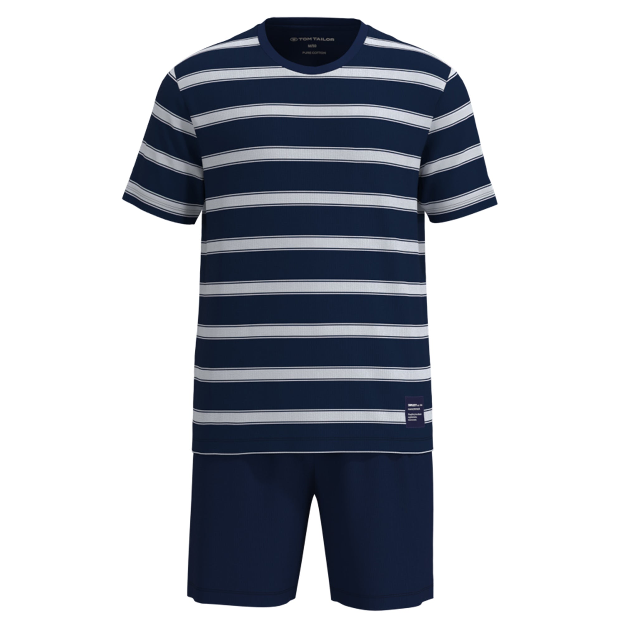 TOM TAILOR Herren Schlafanzug, kurz - Shorty, Pyjama, Rundhalsausschnitt, Baumwolle, Single Jersey