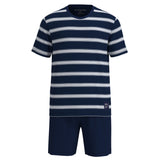 TOM TAILOR Herren Schlafanzug, kurz - Shorty, Pyjama, Rundhalsausschnitt, Baumwolle, Single Jersey