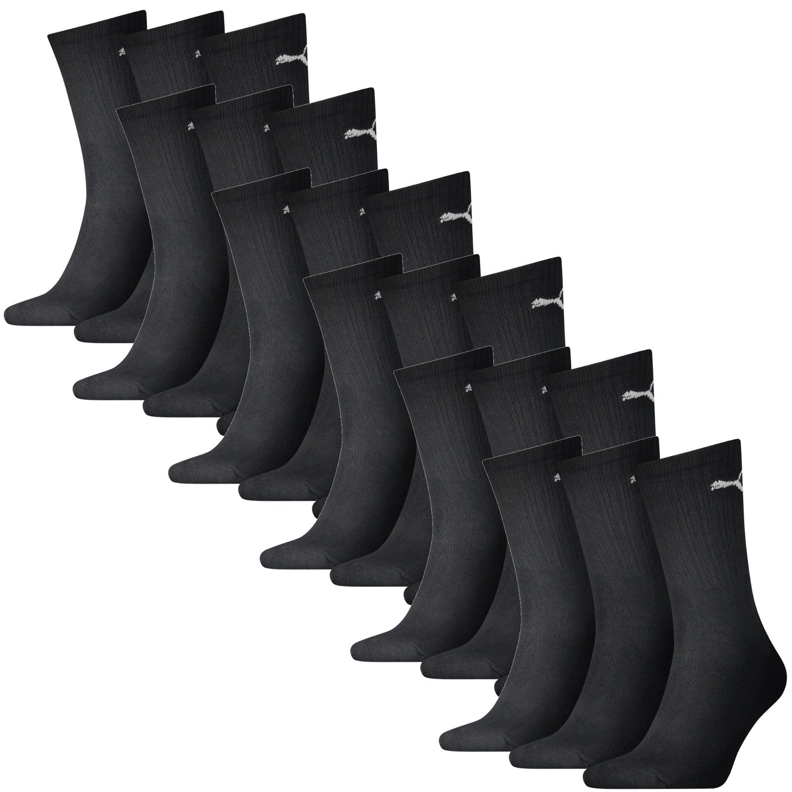 Puma Unisex Socken, Sportsocken 18 PAAR, Frotteesohle - verschiedene Farben