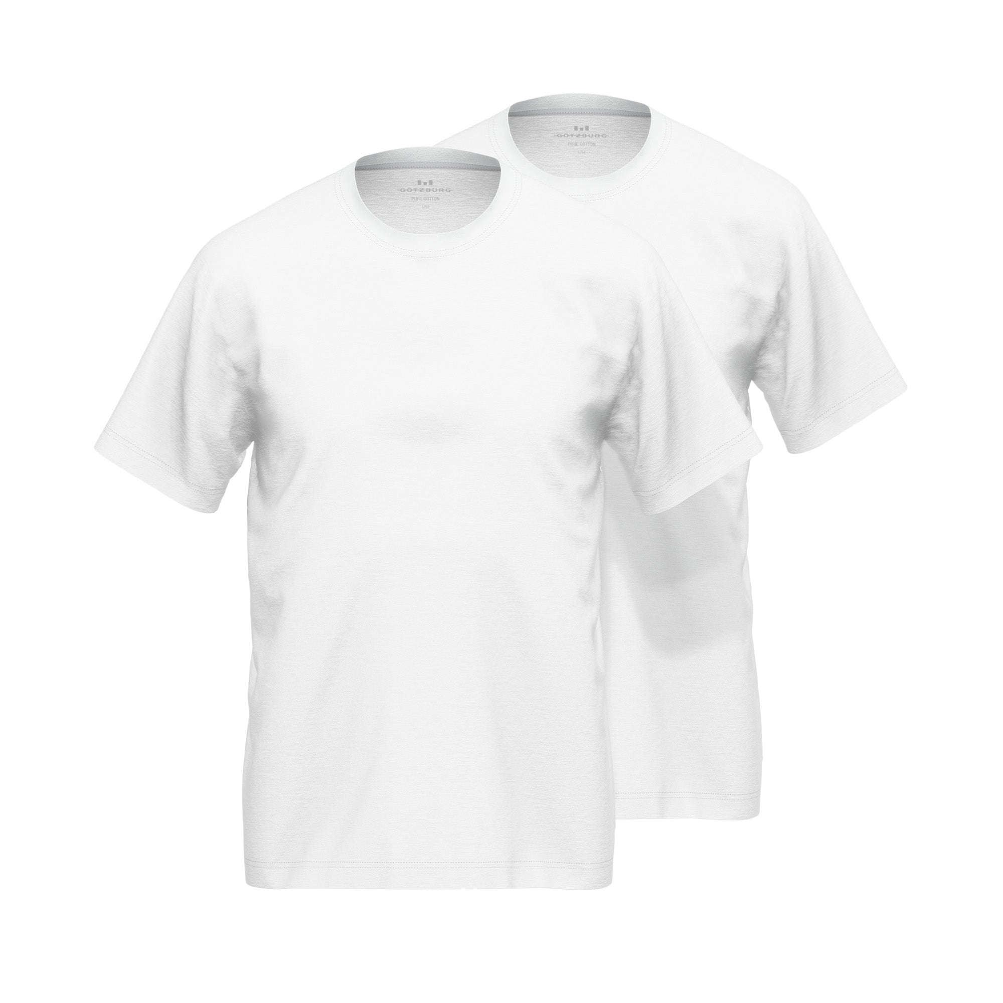 GÖTZBURG Herren T-Shirt, 2er Pack - Rundhals, Baumwolle, Kurzarm, einfarbig