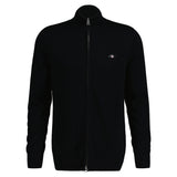 GANT Herren Strickjacke - CASUAL COTTON ZIP CARDIGAN, Stehkragen, Baumwolle