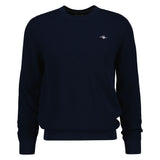 GANT Herren Stirckpullover mit Rundhals - Micro Textured Cotton C-Neck, Baumwolle