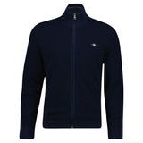 GANT Men's Cardigan with Stand-up Collar - Micro Textured Cotton Zip Cardigan, Cotton