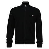 GANT Herren Stirckjacke mit Stehkragen - Micro Textured Cotton Zip Cardigan, Baumwolle