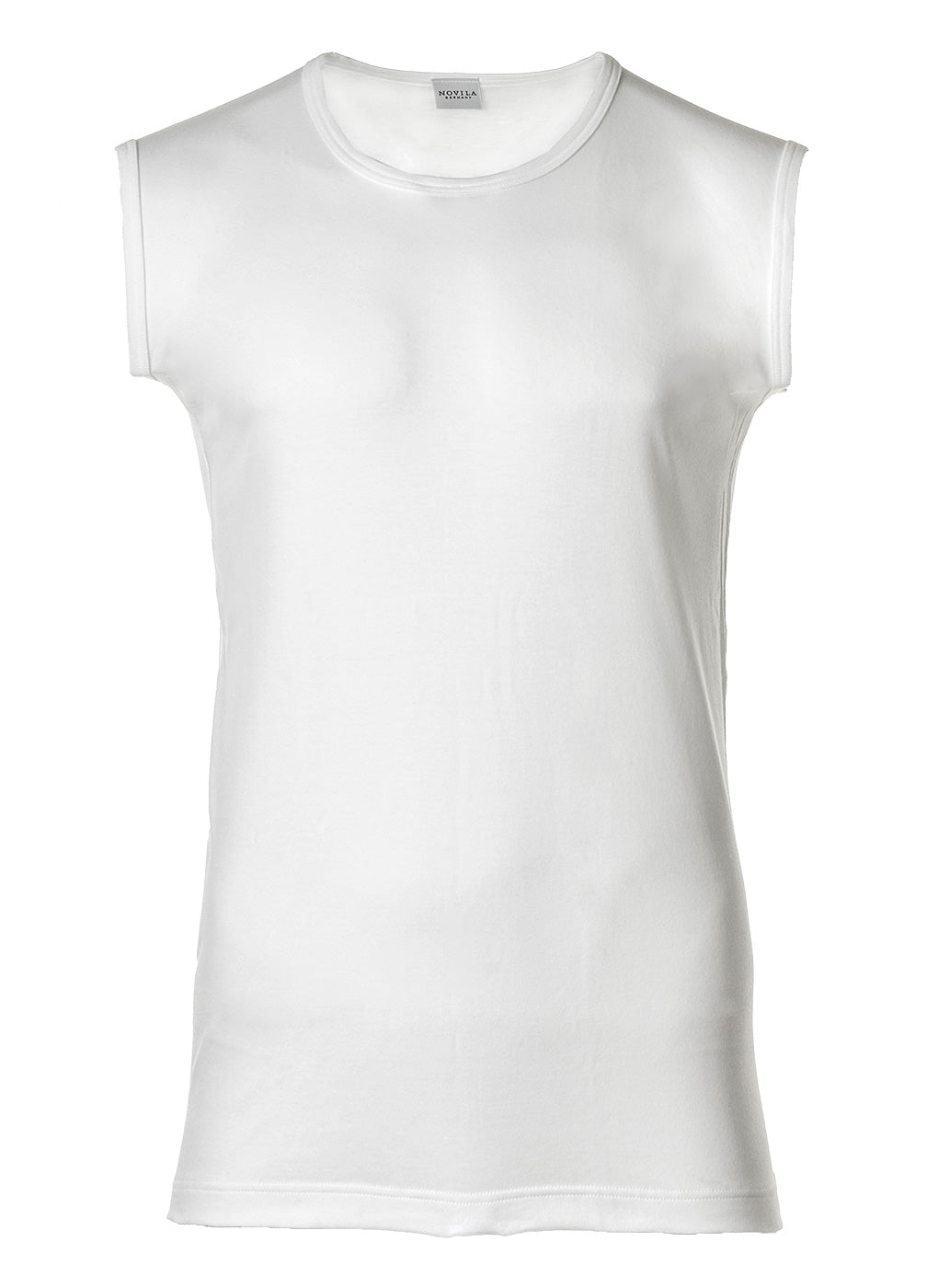 NOVILA Herren Unterhemd - Rundhals, ohne Arm, Natural Comfort, Interlock
